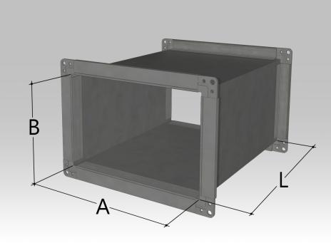 Прямая часть воздуховода прямоугольного сечения